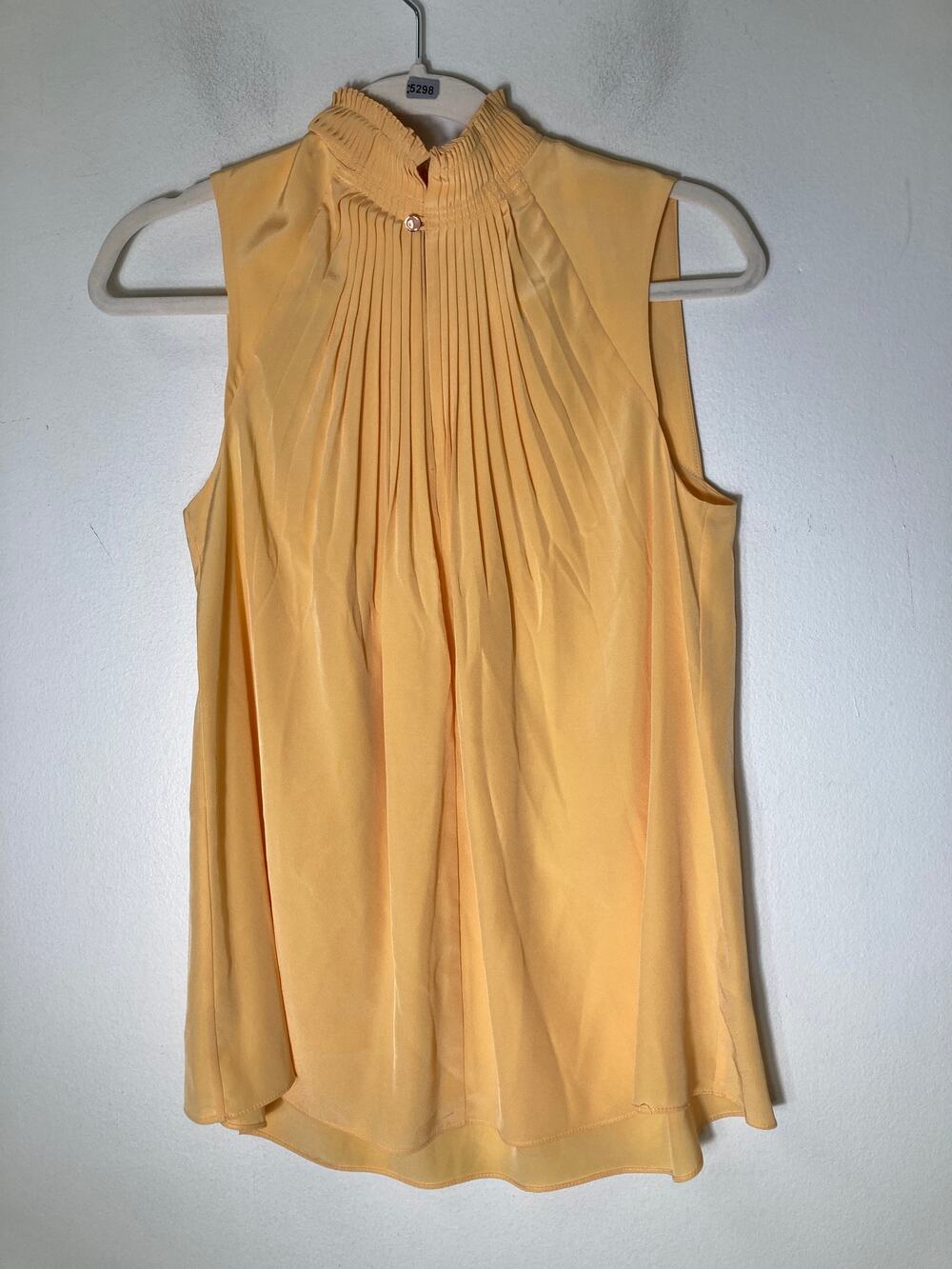 Tibi Tangerine Mini Pleated High Neck Top Sz 0